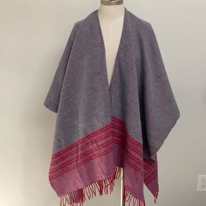 Multicolored with pink stripes poncho